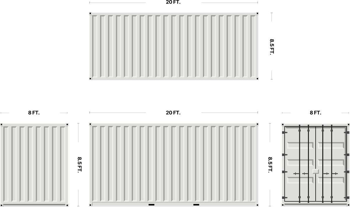 20 foot container dimensions