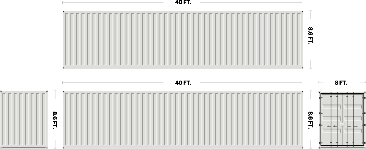 40 foot standard cargo worthy shipping container dimensions