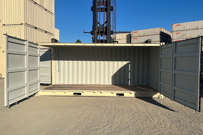Shipping crate, High cube, Open full side and open end, eggshell color