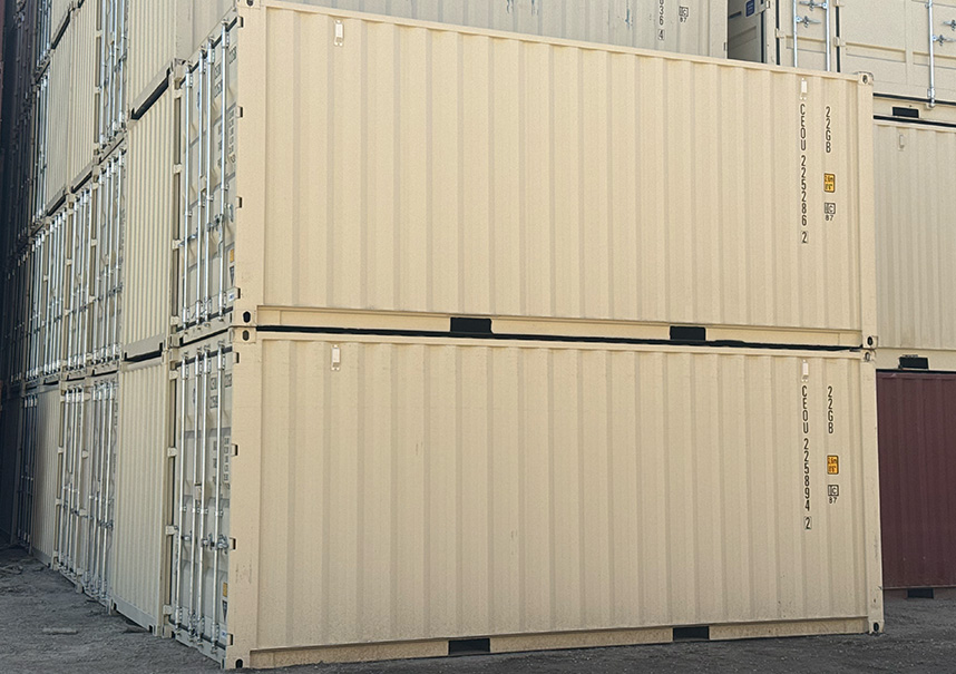 stacked shipping containers