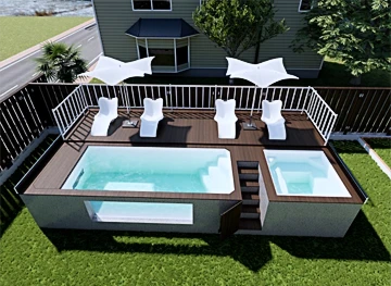 Dotto container pool and hot tub for backyard